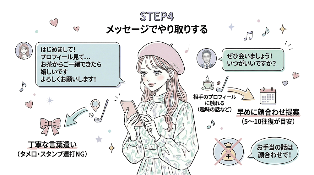 メッセージでやり取り