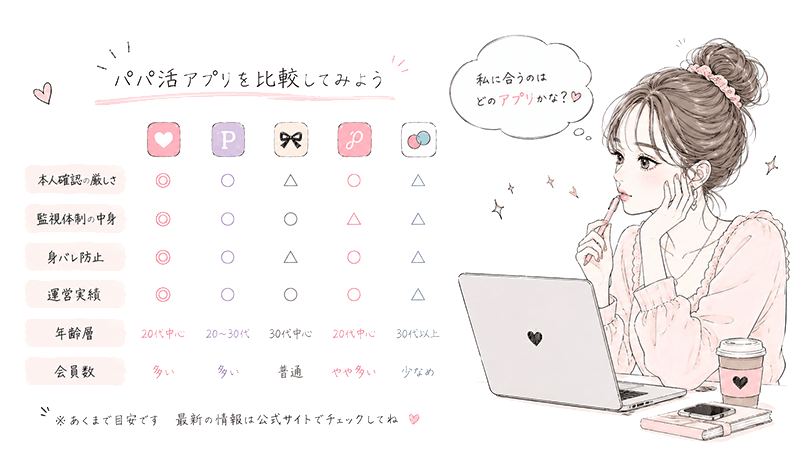 パパ活アプリ比較表