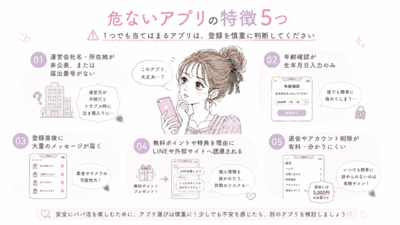 危ないパパ活アプリの特徴