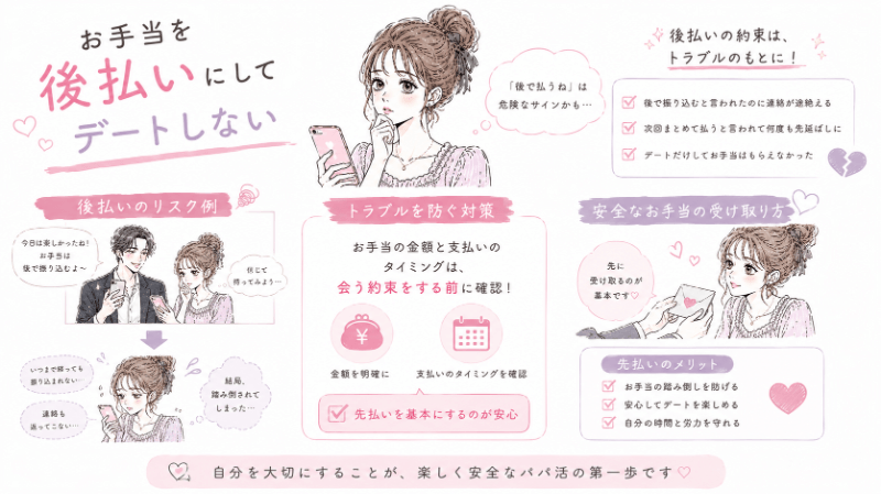 お手当を後払いにしてデートしない