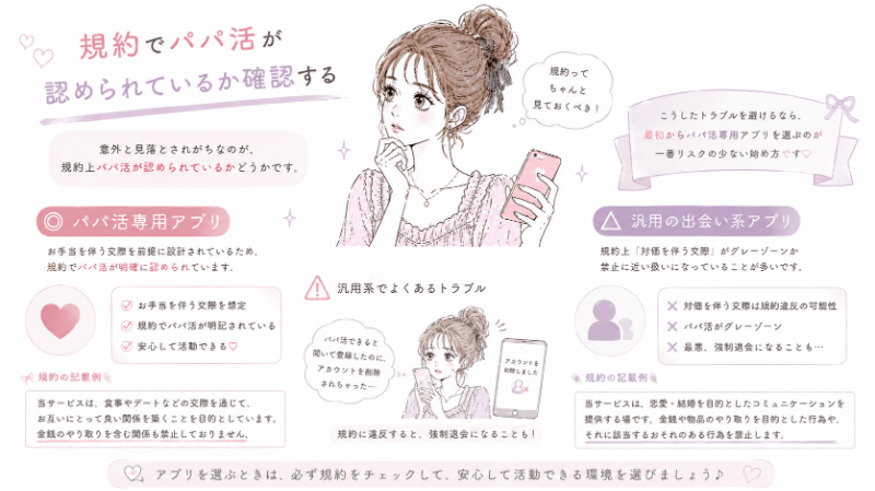 規約でパパ活が認められているか確認